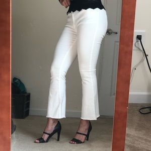 bebe heartbreaker crop flare pants.